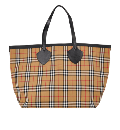Reversible Oversize Checked Tote, front view
